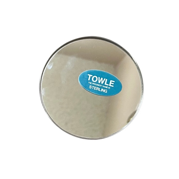 Vintage Towle | Sterling Silver Repousse Compact Makeup Mirror New In Box - Picture 3 of 7